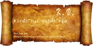 Királyi Valéria névjegykártya