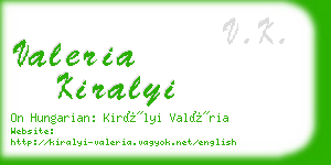 valeria kiralyi business card